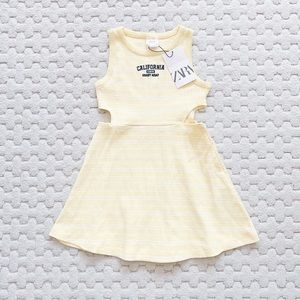SOLD. NWT Zara Ribbed Yellow Stripe Summer Dress. Size 6.